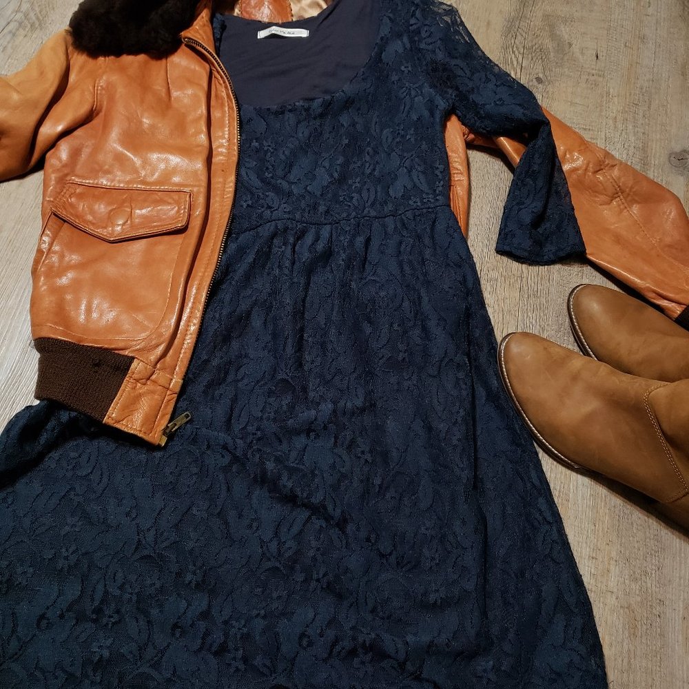 Navy blue lace dress